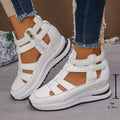 Fiorelle Women’s Plus Size Sporty Platform Sandals - Side Zipper Closed-Toe Sneaker Sandals with 7cm Height Boost