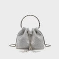 Fiorelle Women's Celestial Cache Bucket - Crystal-Encrusted Drawstring Minaudière with Detachable Constellation Chain