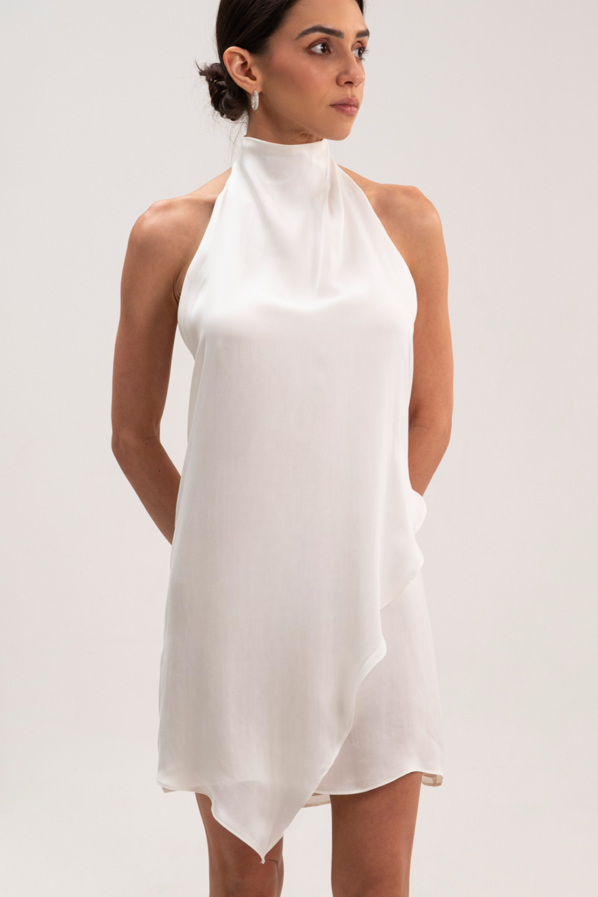 BELLA WHITE SILK DRESS
