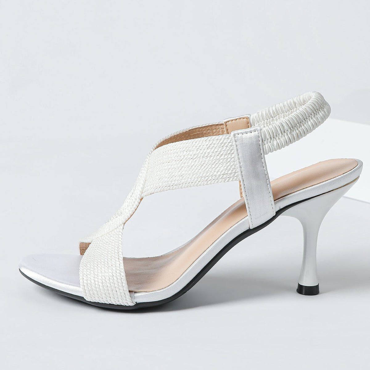 Fiorelle Women's Thea Braid Artisan Stiletto Sandals – Handwoven Open-Toe Roman Heels (US 4–10.5)