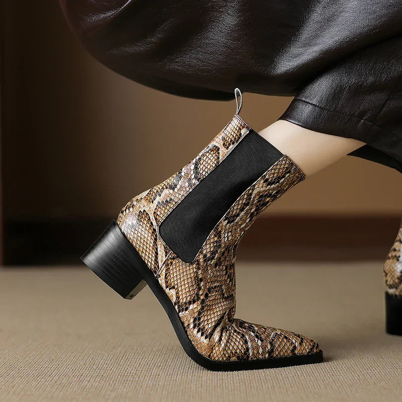 Aspen Snakeskin Leather Boots